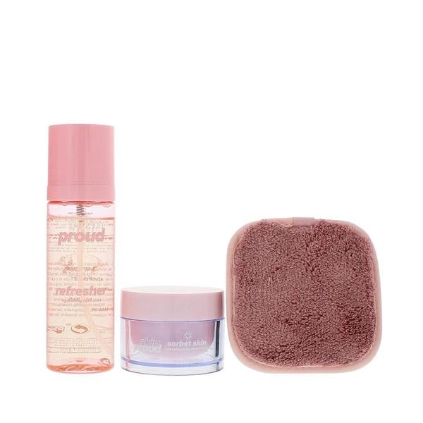 Skin Proud Say Hello To 3 Piece Gift Set: Jelly Moisturiser 50ml - Face Mist 90ml - Make-Up Remover Pad