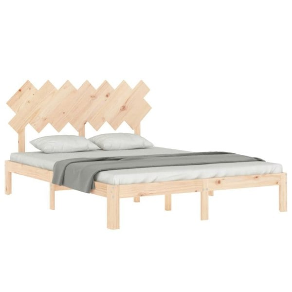 Berkfield Bed Frame with Headboard 140x200 cm Solid Wood