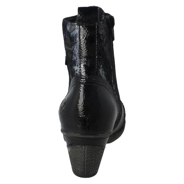 Remonte Ladies Remonte Metallic Print Heeled Boots D8797
