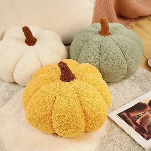 Anyhouz Anypillow Dark Orange Lamb Fleece Pumpkin Plush Pillow 35cm