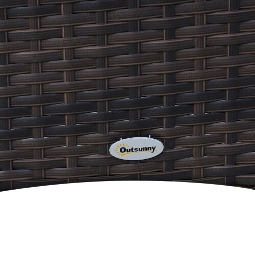 Wyld Haus Dine Rattan Brown 6 Seater Outdoor Dining Set With Cushioned Armchairs And Rectangular Glass Table