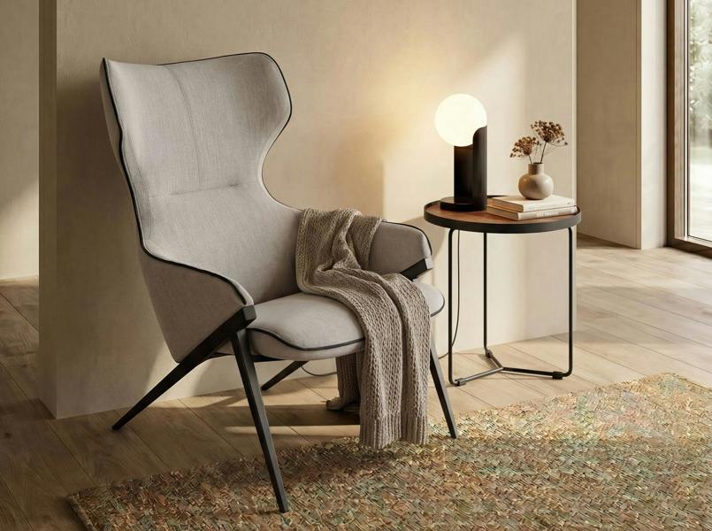 Angel Cerdá Table lamp in white glass and black steel 8091