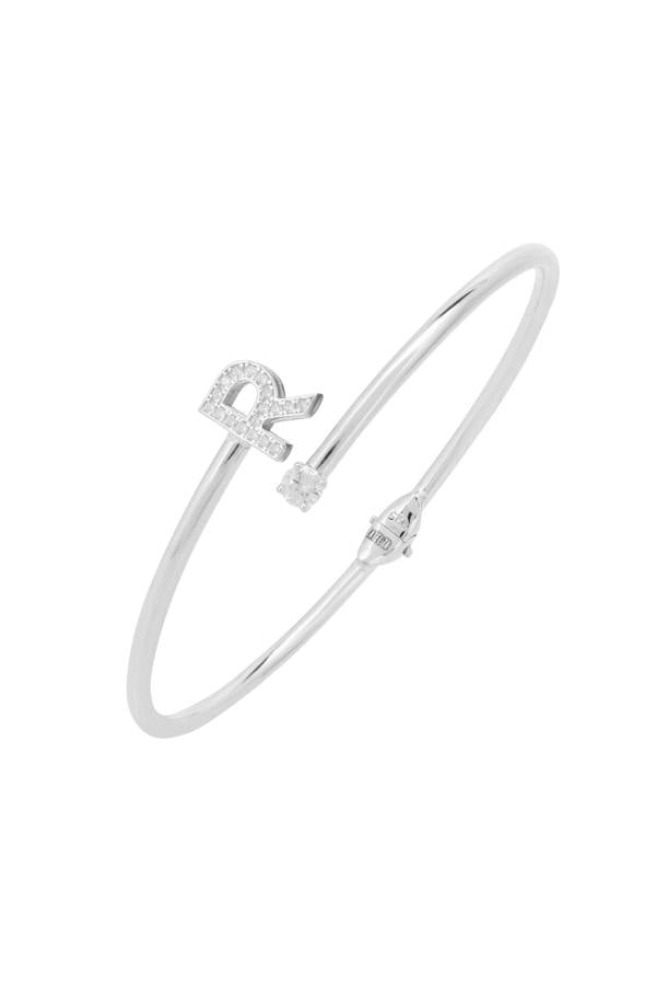 Initial 'R' silver bracelet.