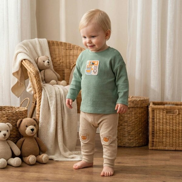 Mini Cuddles Farm theme-Printed Joggers (Muticolour), 3 Pack