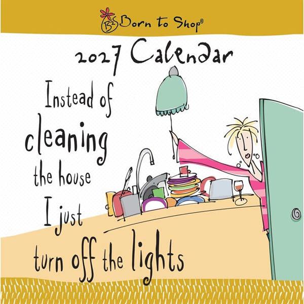 Born to Shop Calendar 2027, Wall Calendars, Month To View, Humour, Gift