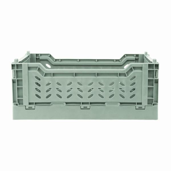 JVL STACKIT - Plastic Foldable Storage Crate - 4L - Green