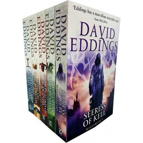 David Eddings The Malloreon Series 5 Books Collection Set  Guardians Of The West King Of The Murgos Demon Lord Of Karanda Sorceress Of Darshiva - books 4 people