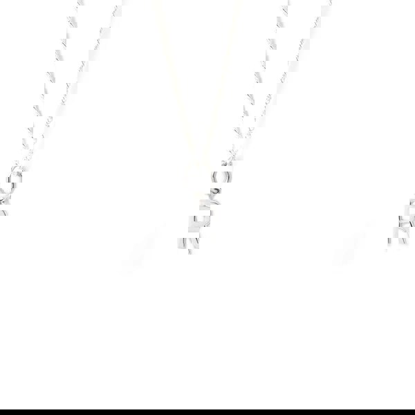 Say It With Dainty Block Initial Necklace - Sterling Silver