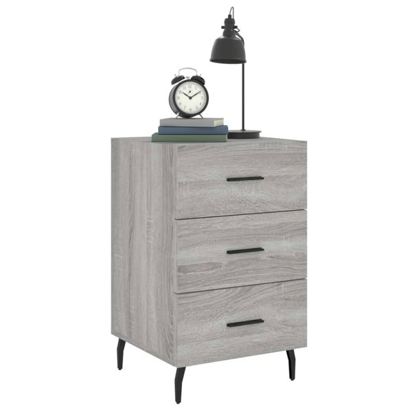 Berkfield Bedside Cabinet Grey Sonoma 40x40x66 cm Engineered Wood