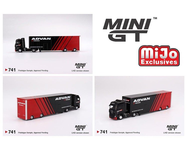 Mini GT Mercedes Benz Actros With Racing Transporter Advan LHD 1:64 Scale MGT00741L