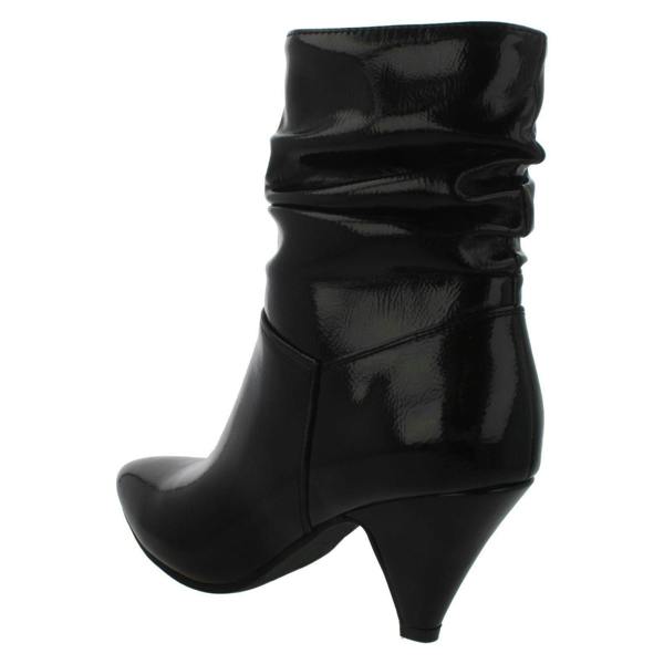 Spot On Ladies Spot On Mid Heel Rouched Ankle Boots F50897