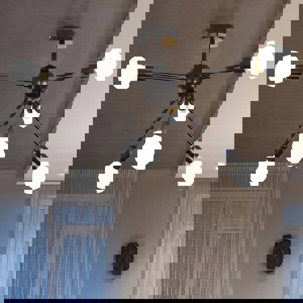 Premium 6-Light Ceiling Satellite Fixture with Iron Detailing Living and Home 