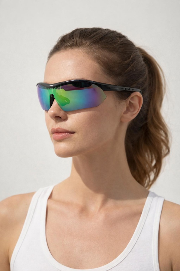SVNX Outdoor Sports Racer Sunglasses In Black Multi With Case