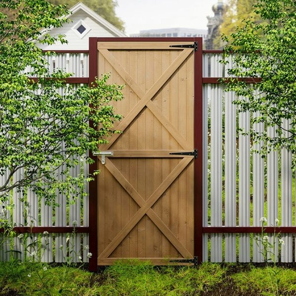 Garden Flat Top Pine Wood Gate Kit With Screw Kit Garden Gates Living and Home
