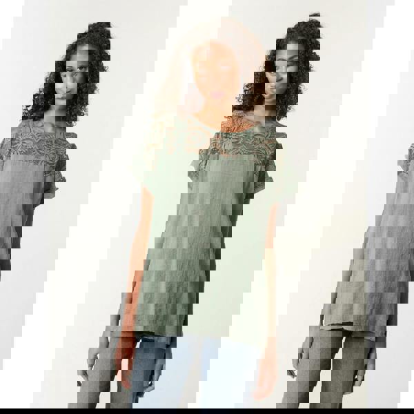 Blue Vanilla Lace Pattern Cotton Top