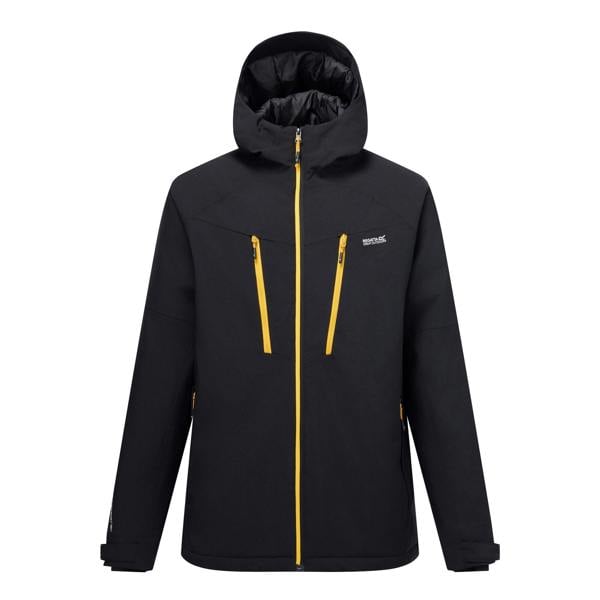 Regatta Mens Highton Two Tone Waterproof Stretch Insulated Jacket - Black/Sunset - 