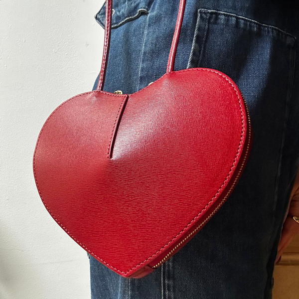 Scott-Samuel Heart Leather Handbag
