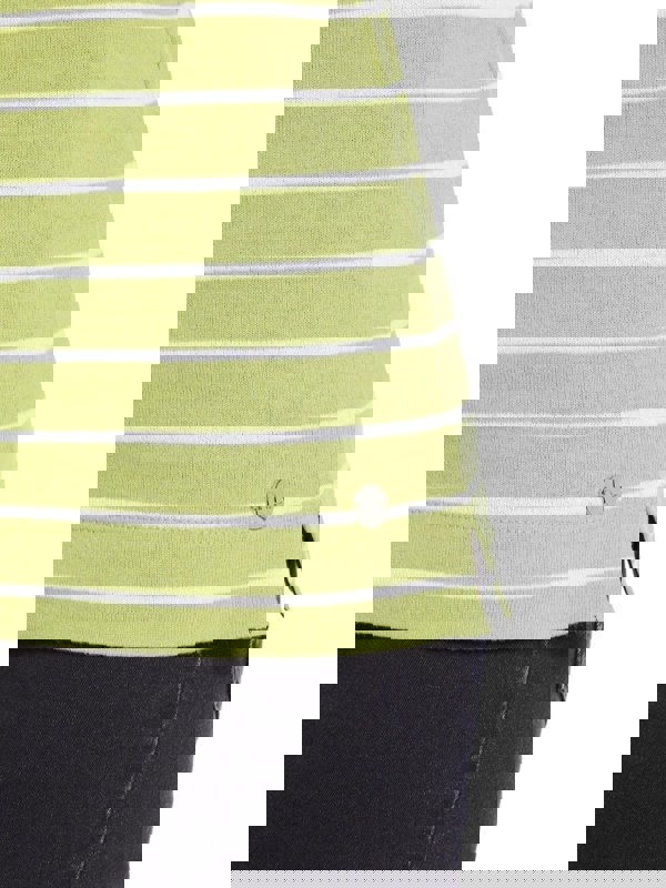 PennyPlain Scoop Neck Striped Top Top - Kiwi