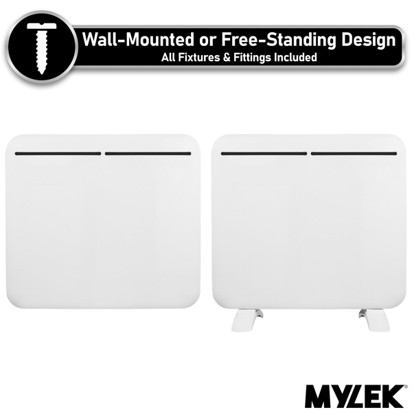 MYLEK Electric Panel Heater - Wall Mounted or Free Standing 1000w