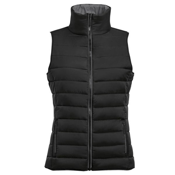 SOLS Womens Wave Padded Water Repellent Bodywarmer/Gilet - Black