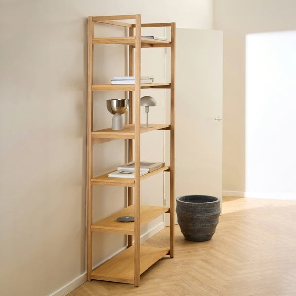 Furniture To Go Ludza Rectangular Bookcase With 6 Shelves in Oak