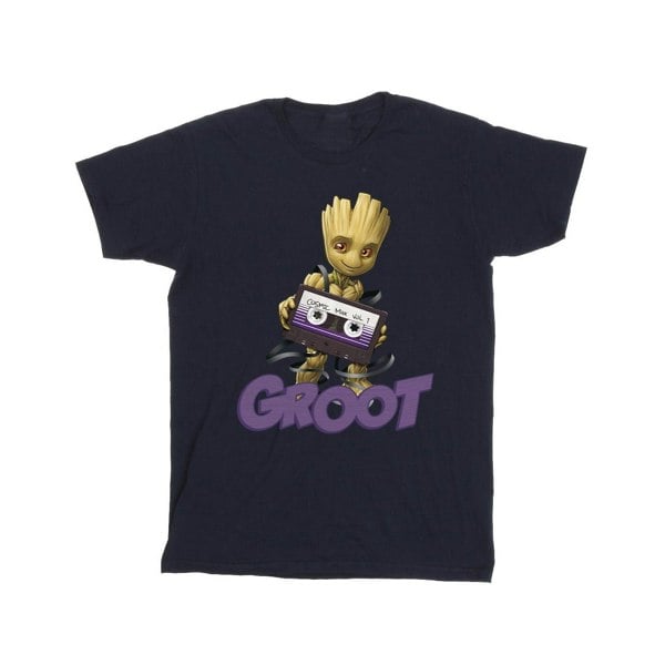 Guardians Of The Galaxy Mens Groot Casette T-Shirt - Navy Blue