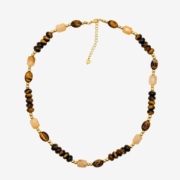 Uchi & Soto Nekomeishi Tiger's Eye Beaded Necklace