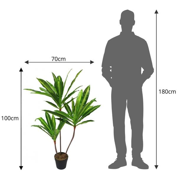 Artificial Dracaena Fragrans Dragon Tree – 100cm of Lush Elegance - Evergreenery