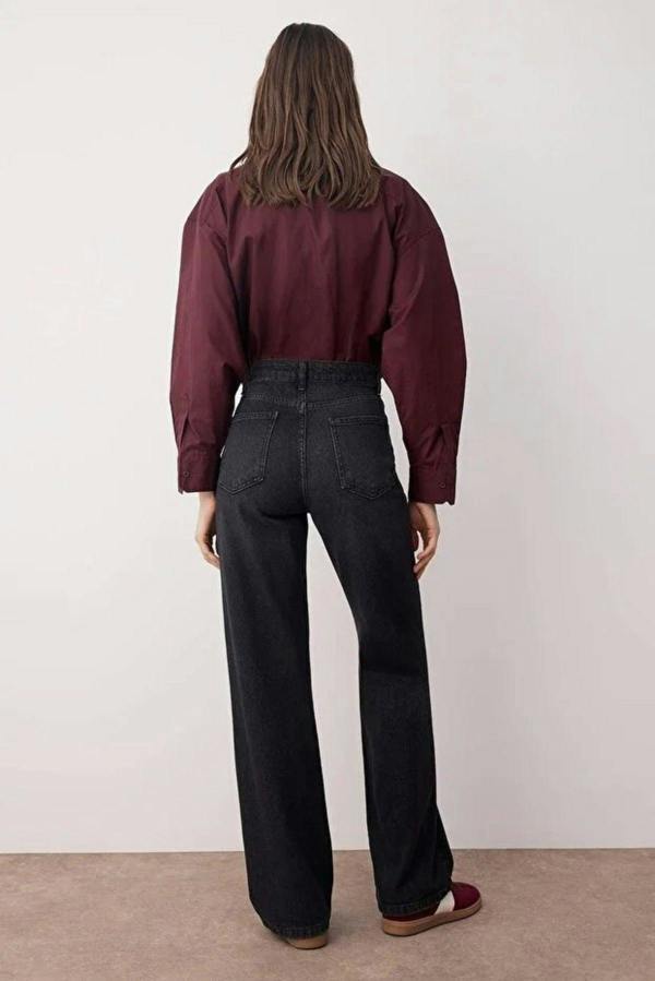 WOVCOR High Waist Wide Leg Smoke Jean