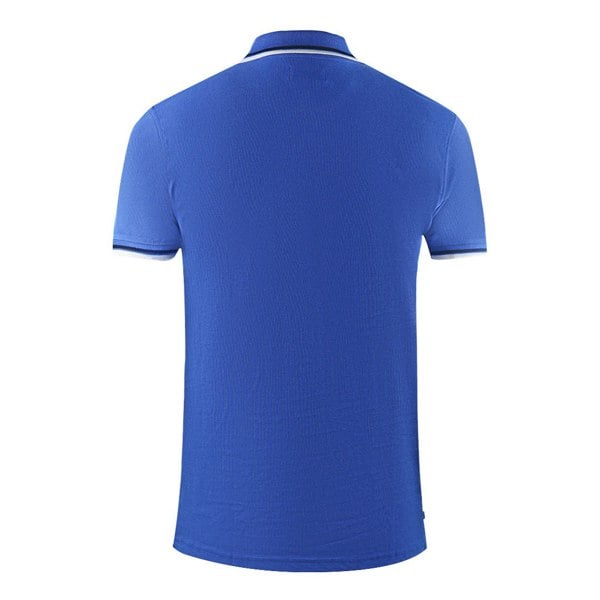 Aquascutum Twin Tipped Collar Brand Logo Polo Shirt - Royal Blue