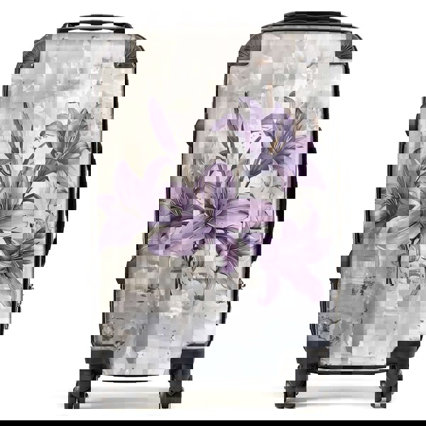 Warren Reed Purple Lilies In Bloom Suitcase
