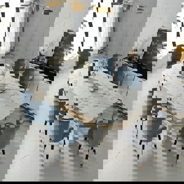 Weilai Concept FenX Dining Table, Dining Table, Sintered Stone And Gold