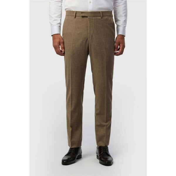Ted Baker Tailored Fit Oatmeal Texture Puppytooth Trousers