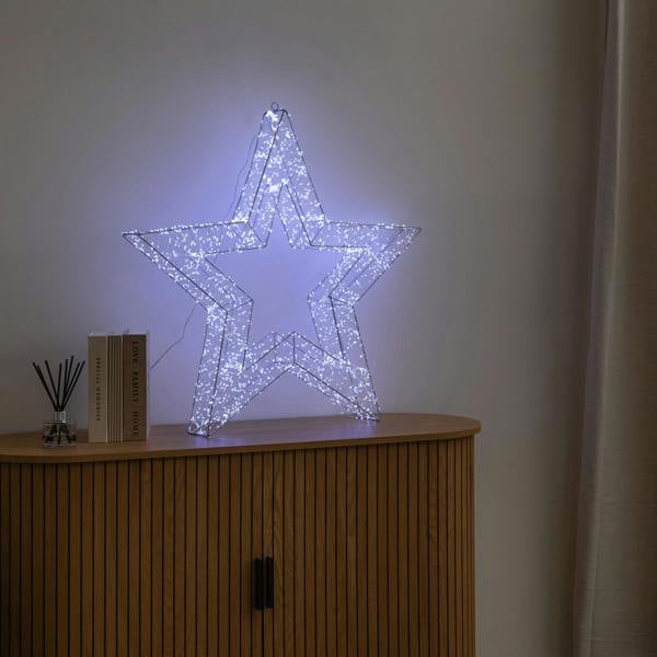 Samuel Alexander 78cm Light up Galaxy Christmas Star with 2400 White LEDs & Timer