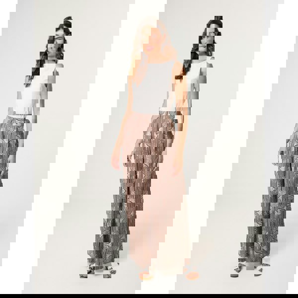 Blue Vanilla Wide Leg Trouser In Circular Print