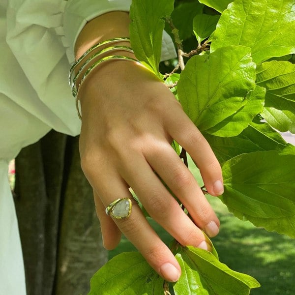 Maha Gold Plate And Sterling Silver Ring