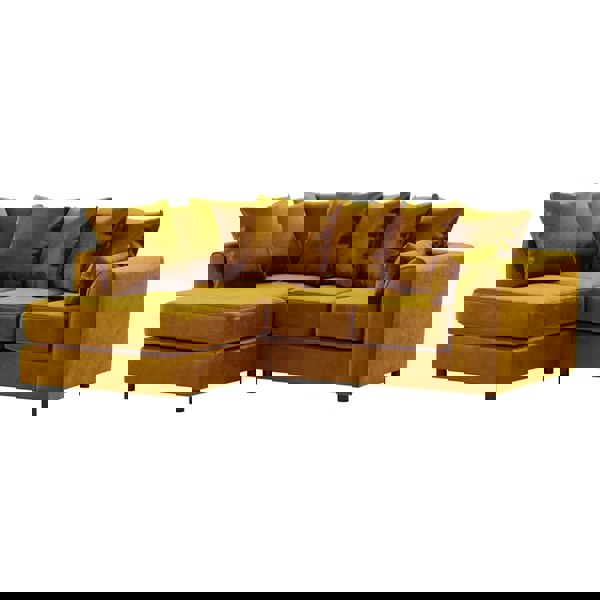 Furnishings For Less Brooklyn Full Foam Plush Velvet Corner Sofa