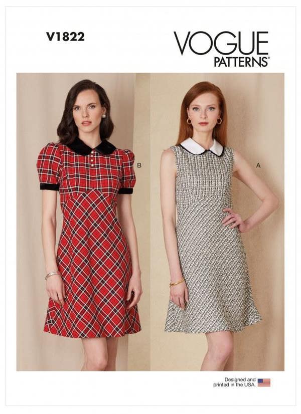 Vogue Sewing Pattern 1822, Dresses for Women, B5 (8-10-12-14-16) - Easy