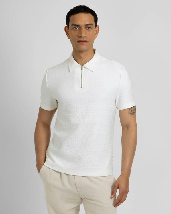 Steel & Jelly Crofton - Tile Jacquard Textured Polo Shirt