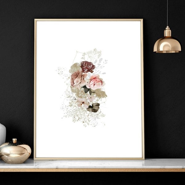 Big wall art for living room | set of 3 Shabby Chic prints