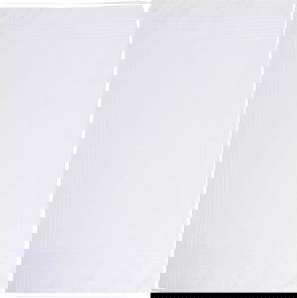 KAV Pack of 20 Men's Handkerchief with Imprinted Border - 36x36cm Polycotton Multifunctional Large Pocket Squares Hankies for Men - White