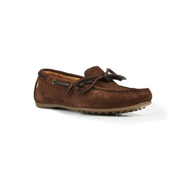 Moretta Womens Sofia Suede Moccasins - Brown