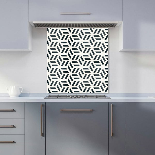 Warren Reed - Designer Geometric Monochrome Hexagonal Pattern Kitchen Splashback