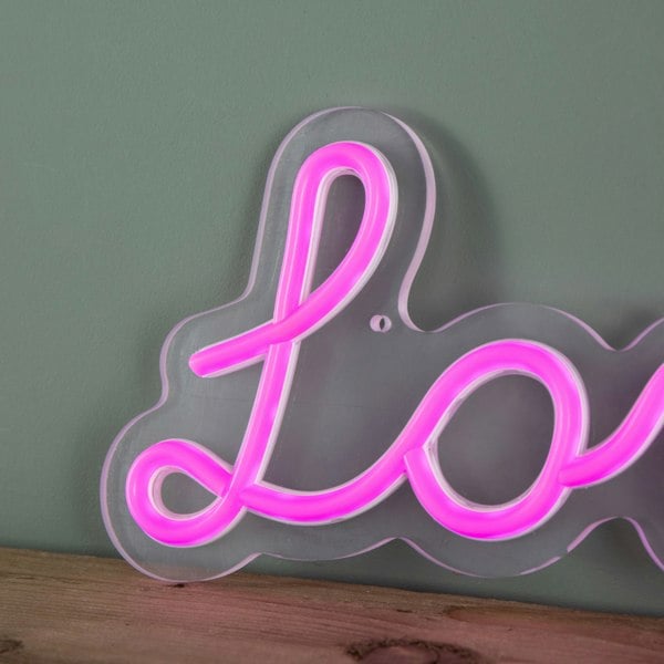 Samuel Alexander 30cm Light up Neon Effect Love Sign in Pink with 111 LEDs