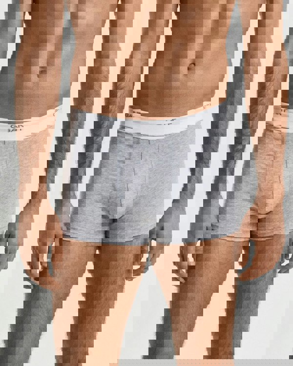 GANT 3-Pack Mens Core Trunks with Logo Waistband - 94 Light Grey Melange