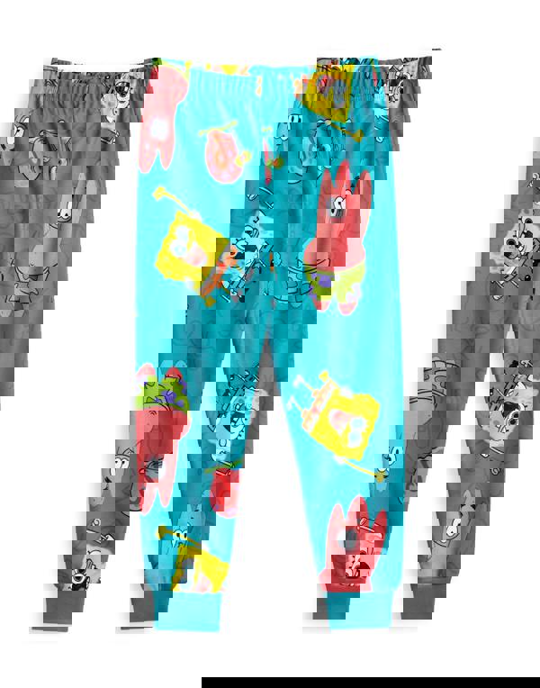 SpongeBob SquarePants Unisex Kids Multicoloured Big Face And AOP Multi-Pack of 2 Long Sleeve Long Leg Pyjama Set