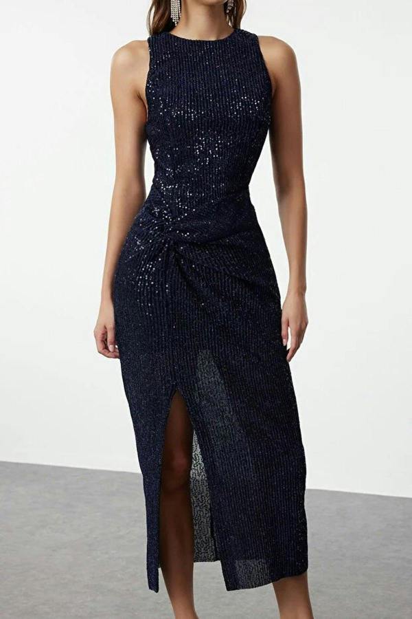 WOVCOR Sparkling Sequined Elegant Evening Dress