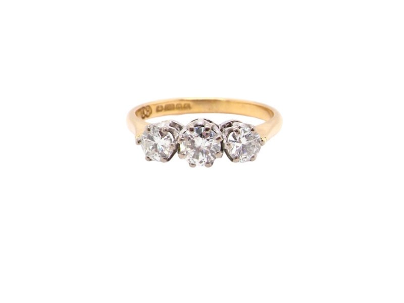 A traditional three stone Diamond Ring