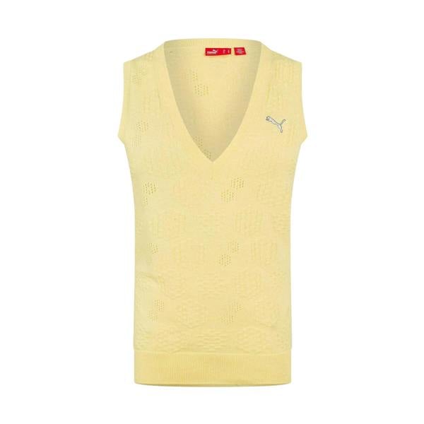Puma Womens/Ladies Embroidered Logo Knitted Sleeveless Vest Top - Yellow - 