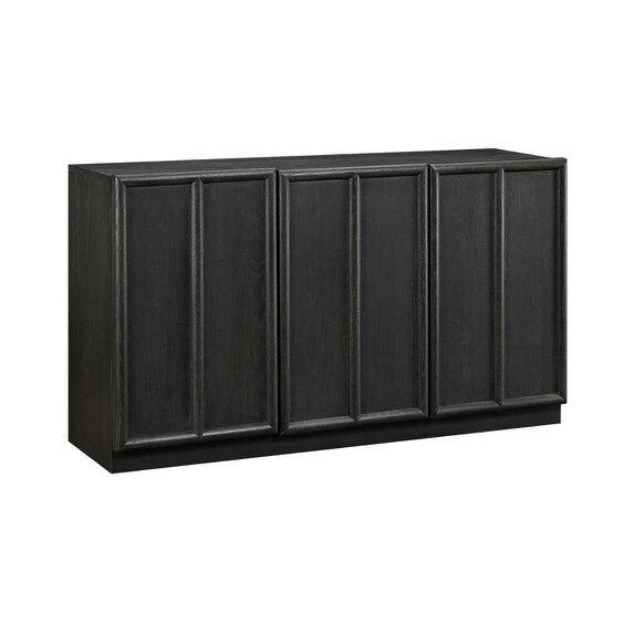 Wyld Haus Dali Black Wood 3 Panelled Door Sideboard